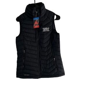 Columbia Pebble Beach Food Wine P Vest Thermal Reflective Omni Heat Black W S